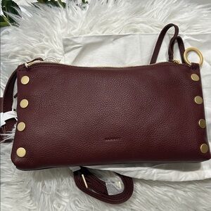 Hammitt Burgundy Crossbody Bag with Gold Studs